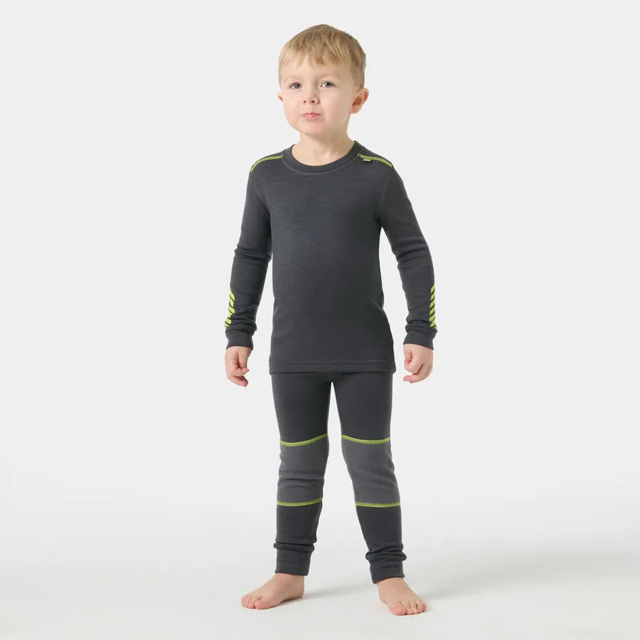 Helly Hansen Kids' LIFA® Merino Wool Base Layer Set Skiundertøj Børn - Thunder Grey