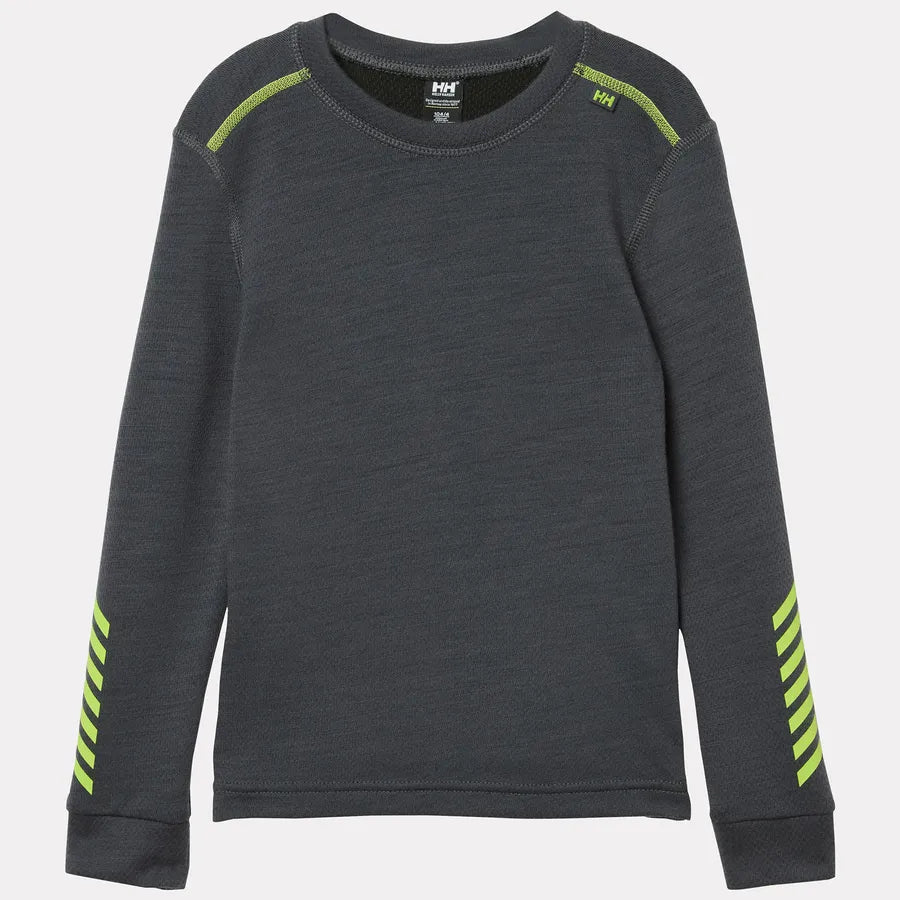 Helly Hansen Kids' LIFA® Merino Wool Base Layer Set Skiundertøj Børn - Thunder Grey