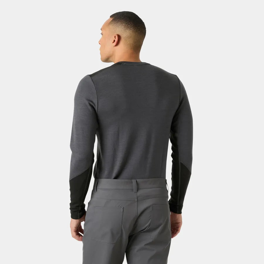 Helly Hansen Men's LIFA® Merino Midweight Crew Base Layer Skiundertrøje Herre - Thunder Grey