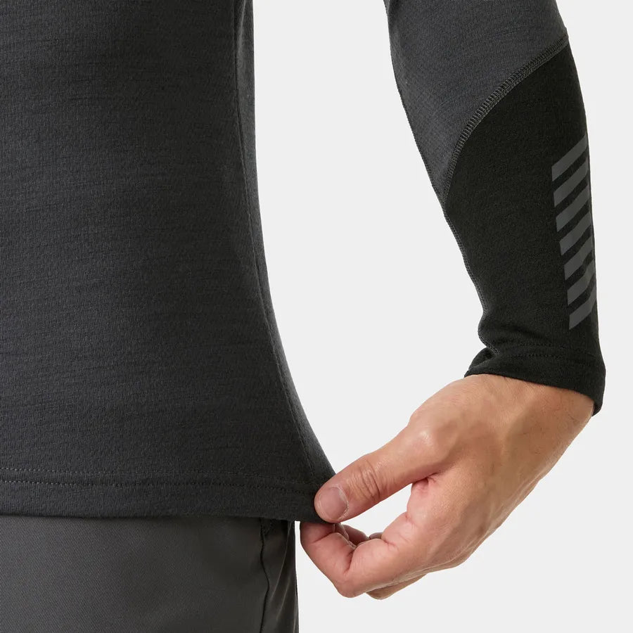 Helly Hansen Men's LIFA® Merino Midweight Crew Base Layer Skiundertrøje Herre - Thunder Grey