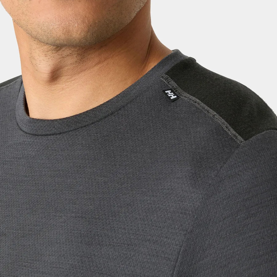Helly Hansen Men's LIFA® Merino Midweight Crew Base Layer Skiundertrøje Herre - Thunder Grey