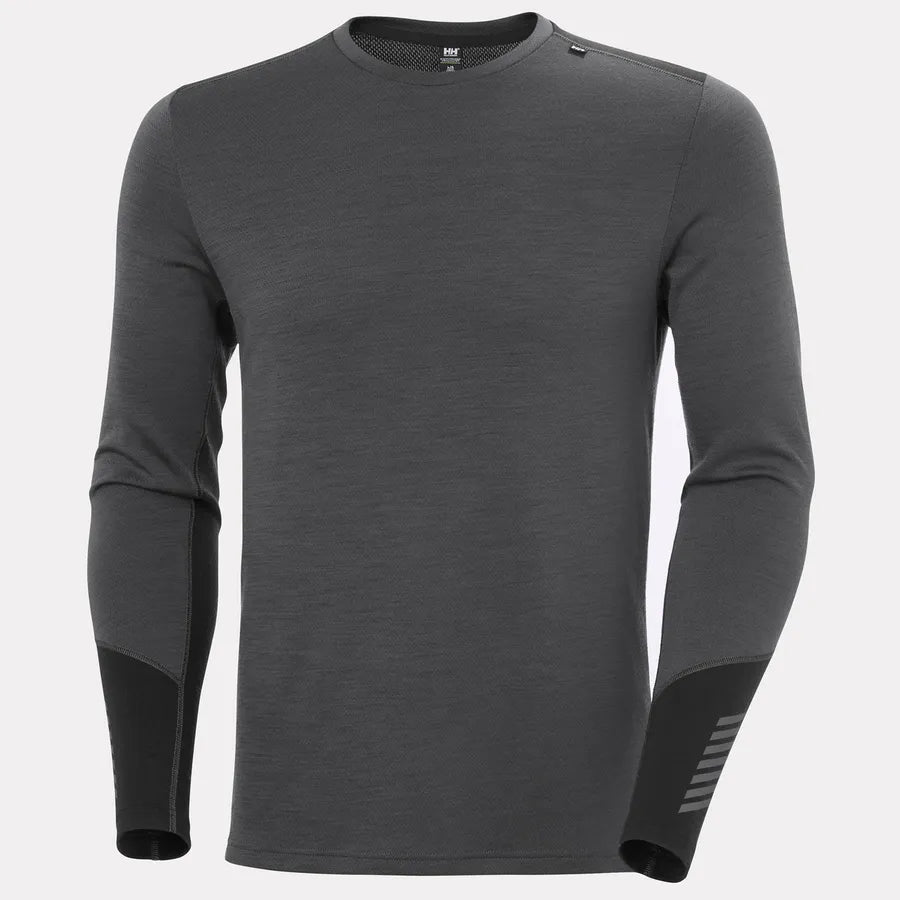 Helly Hansen Men's LIFA® Merino Midweight Crew Base Layer Skiundertrøje Herre - Thunder Grey