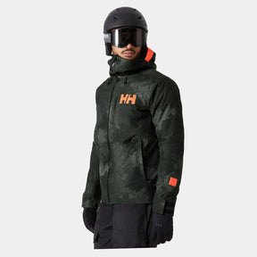 Helly Hansen Men's Powderface / Sogn Skisæt Herre - Black Marble / Neon Orange -