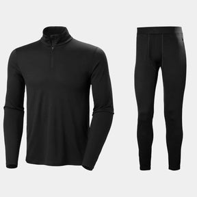 Helly Hansen Men's HH® Merino Half-Zip Base Layer Skiundertøj Sæt Herre - Black - 2XL