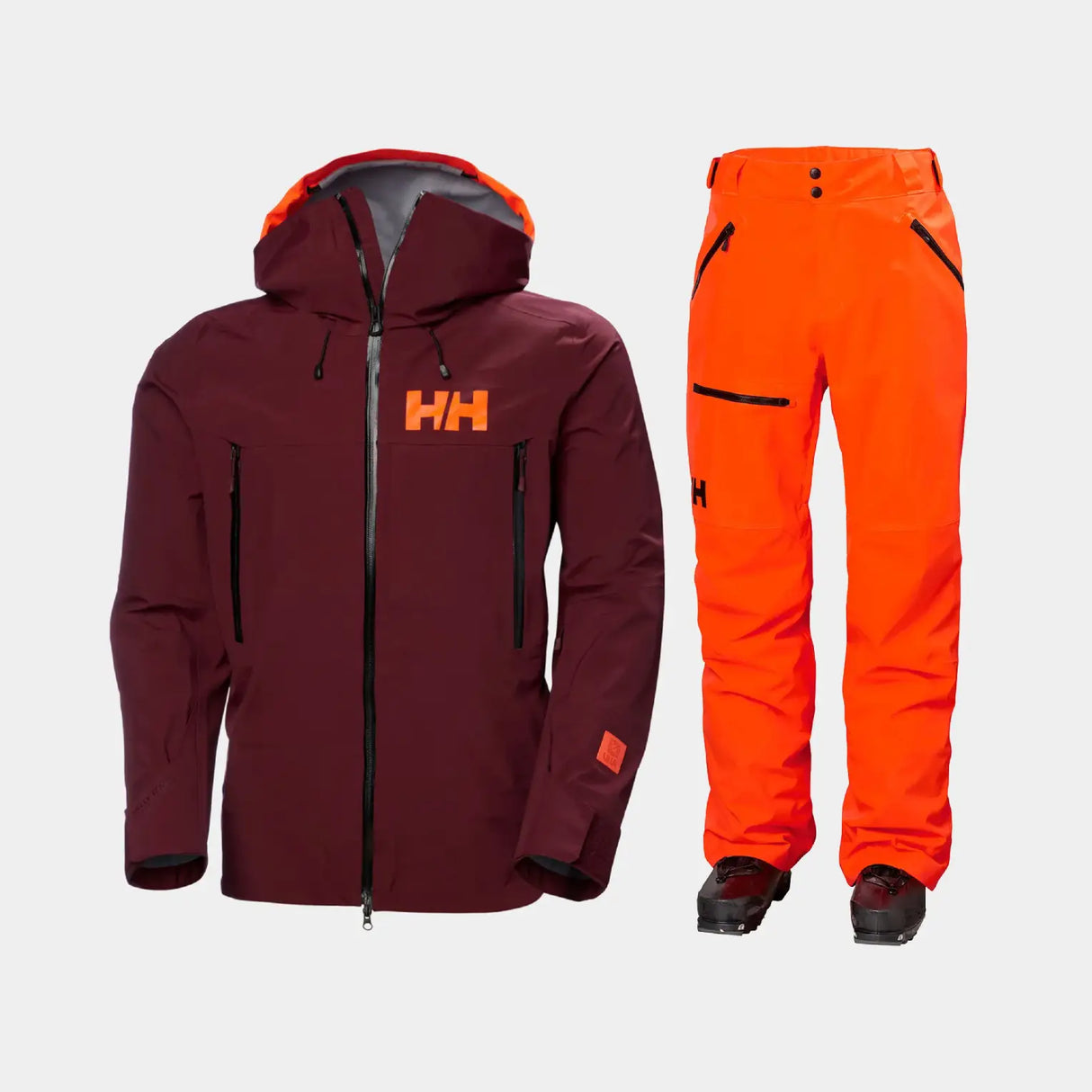 Helly Hansen Men’s Sogn Shell 2.0 & Cargo Skisæt Herre - Hickory / Neon Orange - 2XL