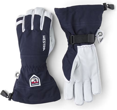 Hestra Army Leather Heli Ski 5-finger Skihandsker Dame / Herre - Navy