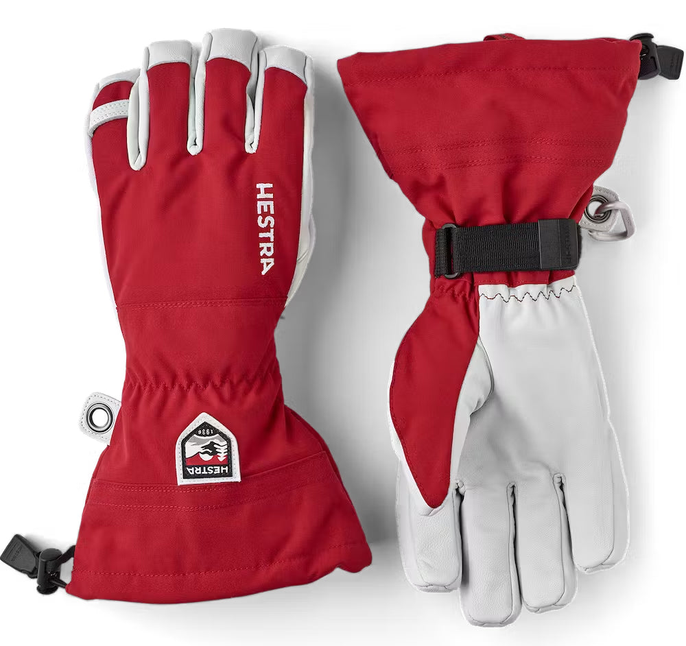 Hestra Army Leather Heli Ski 5-finger Skihandsker Dame / Herre - Red