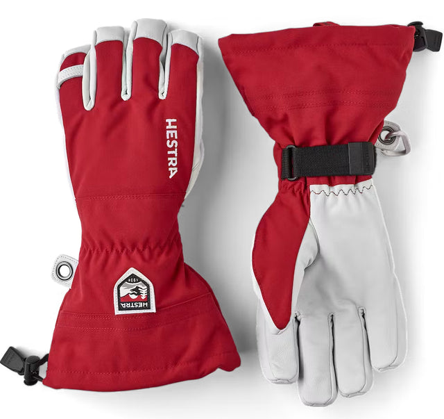 Hestra Army Leather Heli Ski 5-finger Skihandsker Dame / Herre - Red - Red