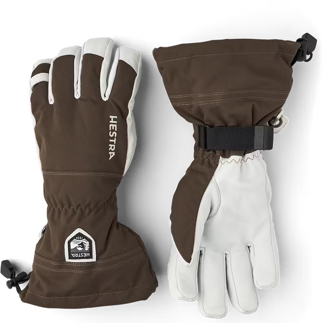 Hestra Army Leather Heli Ski 5-finger Skihandsker Dame / Herre - Espresso - Espresso