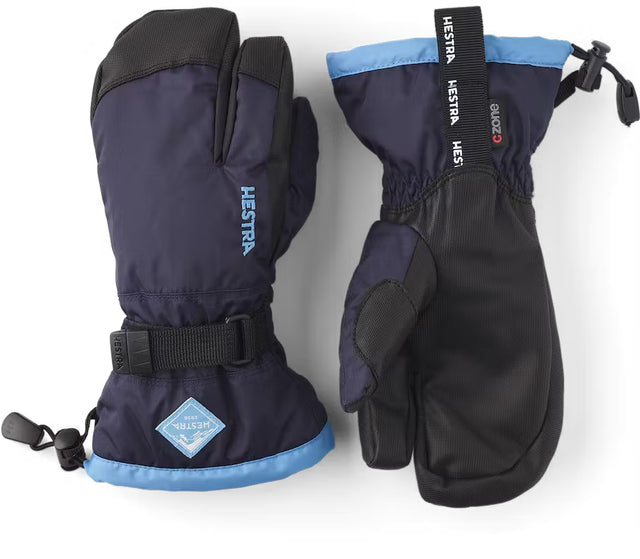 Hestra Gauntlet CZone Jr. 3-finger Skihandsker Børn - Dark navy & turquoise - Dark navy & turquoise