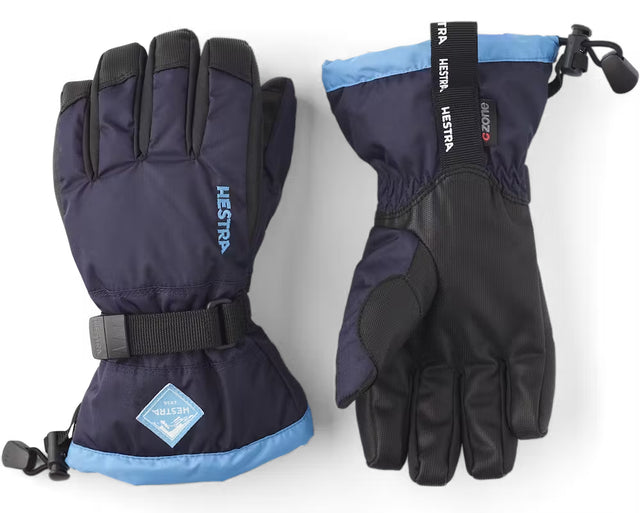 Hestra Gauntlet CZone Jr. 5-finger Skihandsker Børn - Dark navy & turquoise - Dark navy & turquoise