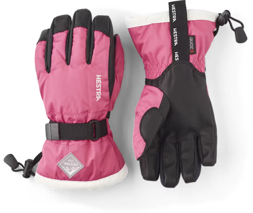 Hestra Gauntlet CZone Jr. 5-finger Skihandsker Børn - Fuchsia & ivory