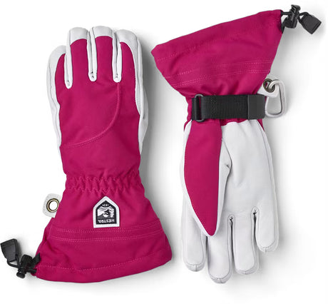 Hestra Heli Ski Female 5-finger Skihandsker Dame - Fuchsia & off-white