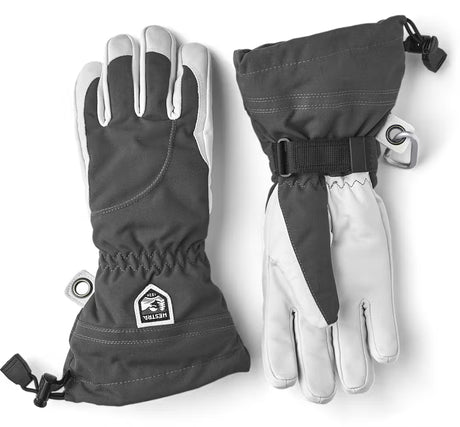 Hestra Heli Ski Female 5-finger Skihandsker Dame - Grey & off-white