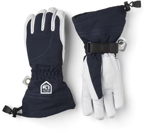 Hestra Heli Ski Female 5-finger Skihandsker Dame - Navy & off-white