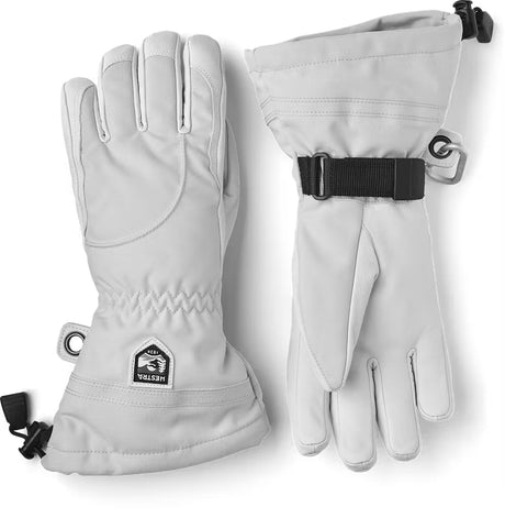 Hestra Heli Ski Female 5-finger Skihandsker Dame - Pale grey & off-white