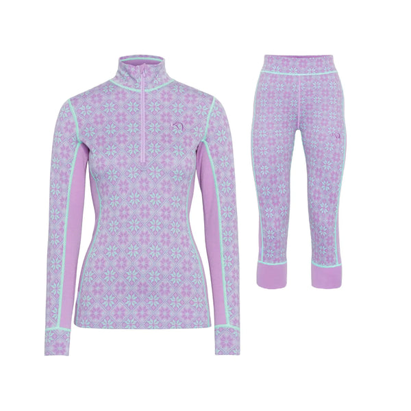 Kari Traa Rose Half Zip Capri Skiundertøj Sæt Dame - Light Purple