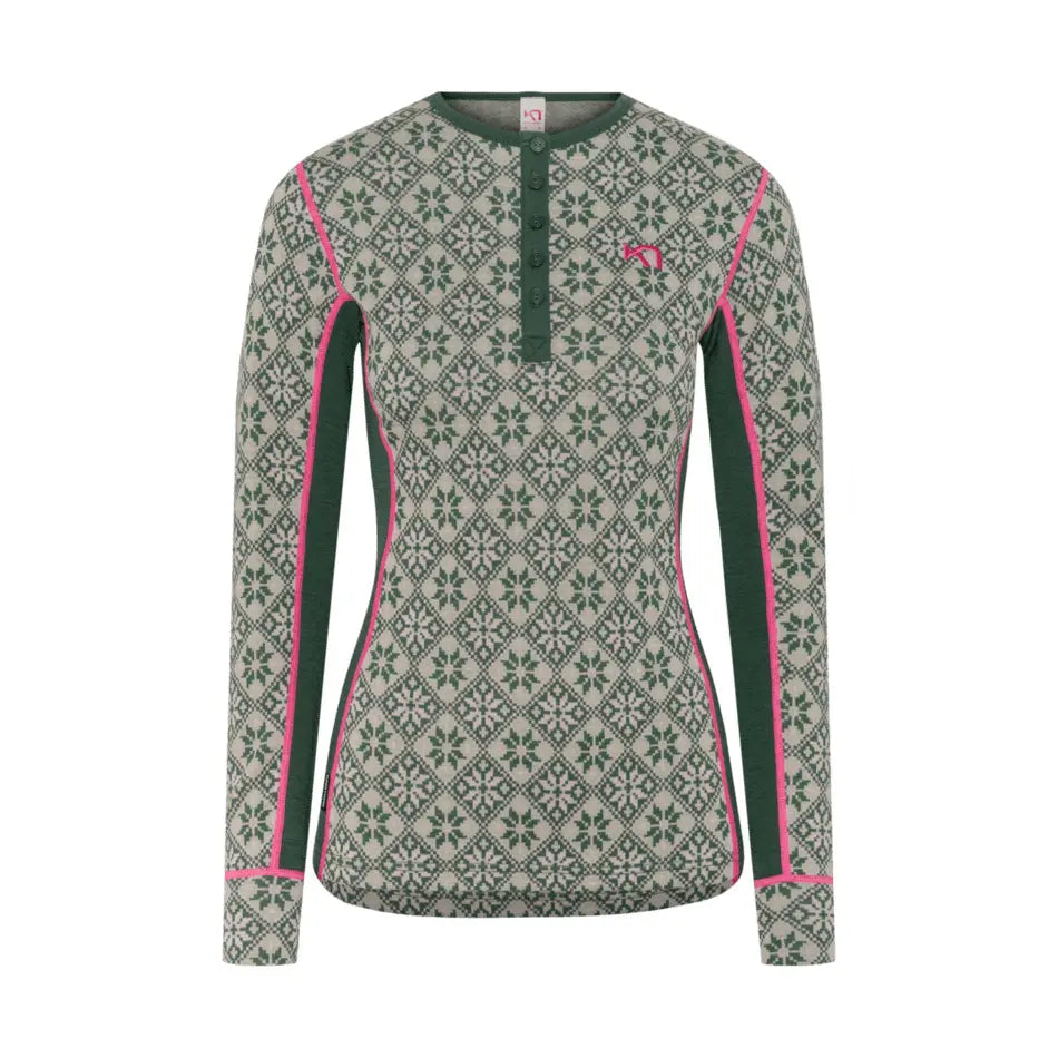 Kari Traa Rose Long Sleeve High Waist Skiundertøj Sæt Dame - Thyme Green