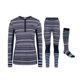Kari Traa Åkle Long Sleeve Skiundertøj Sæt & Skisokker - Royal - XL