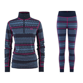 Kari Traa Agnes 2.0 Half Zip Skiundertøj Sæt Dame - Royal - XL