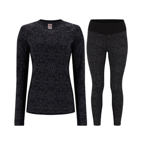 Kari Traa Edith Long Sleeve Skiundertøj Sæt Dame - Black - XL