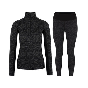 Kari Traa Edith Half Zip Skiundertøj Sæt Dame - Black - XL