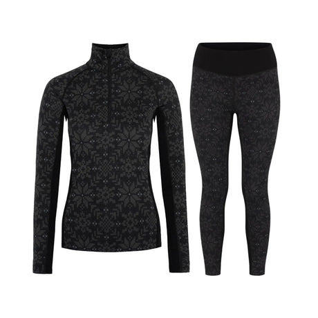 Kari Traa Edith Half Zip Skiundertøj Sæt Dame - Black - XL