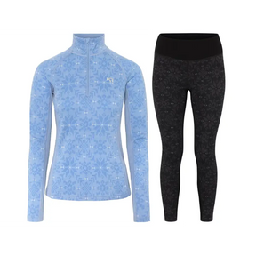 Kari Traa Edith Half Zip Skiundertøj Sæt Dame - Iris / Black - XL