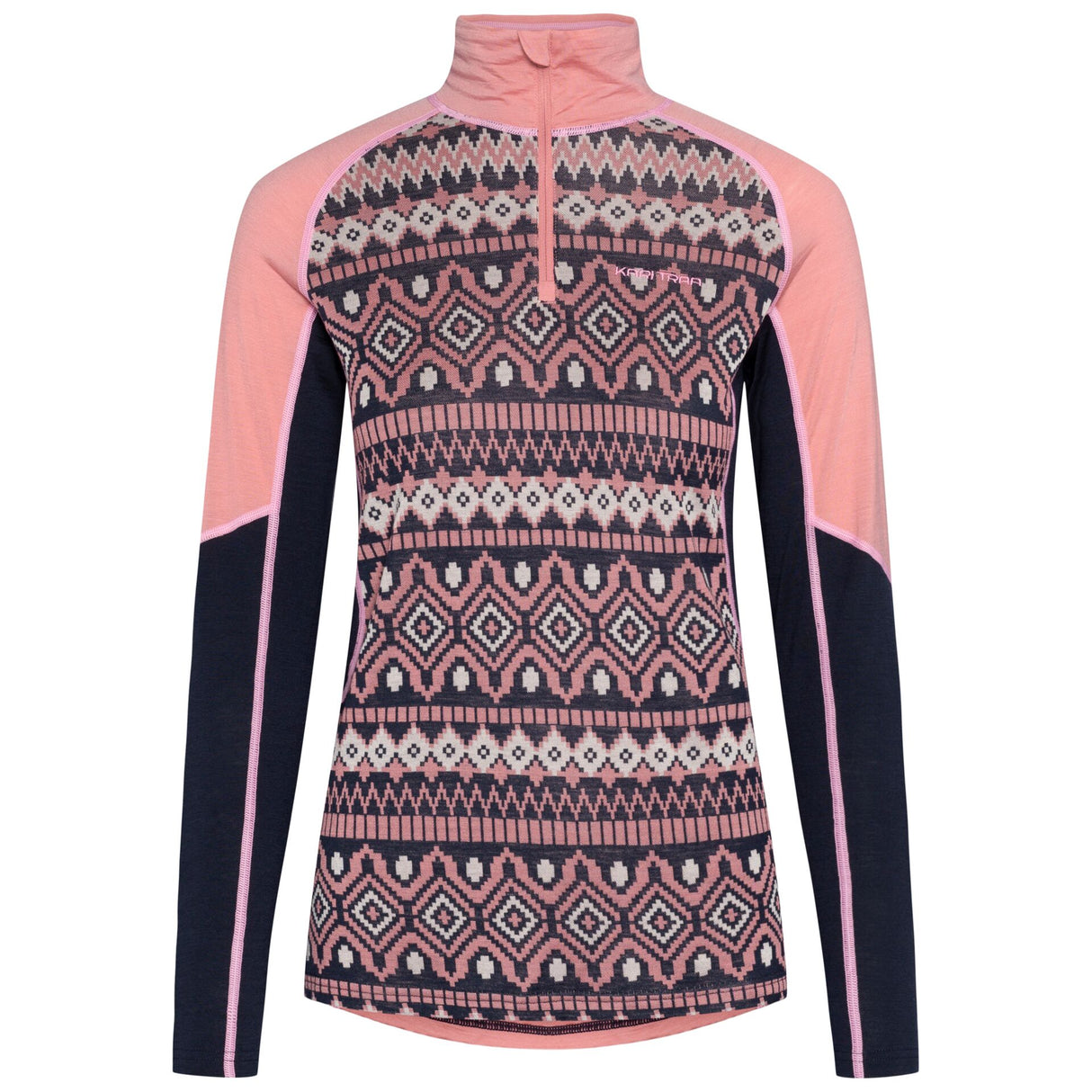 Kari Traa Malia Half-Zip Skiundertrøje Dame - Pastel Dusty Pink -