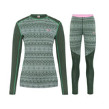 Kari Traa Mina Long Sleeve Skiundertøj Sæt Dame - Thyme Green