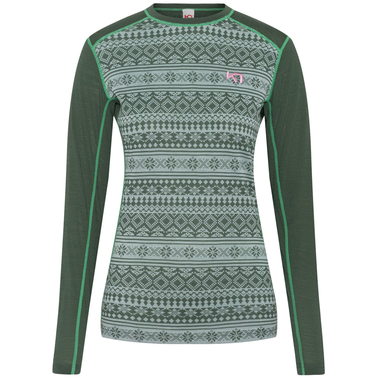 Kari Traa Mina Long Sleeve Skiundertøj Sæt Dame - Thyme Green -