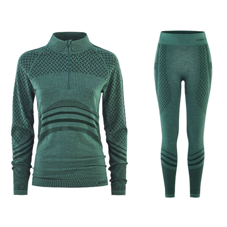 Kari Traa Oline Half Zip Skiundertøj Sæt Dame - Murk Green - L XL