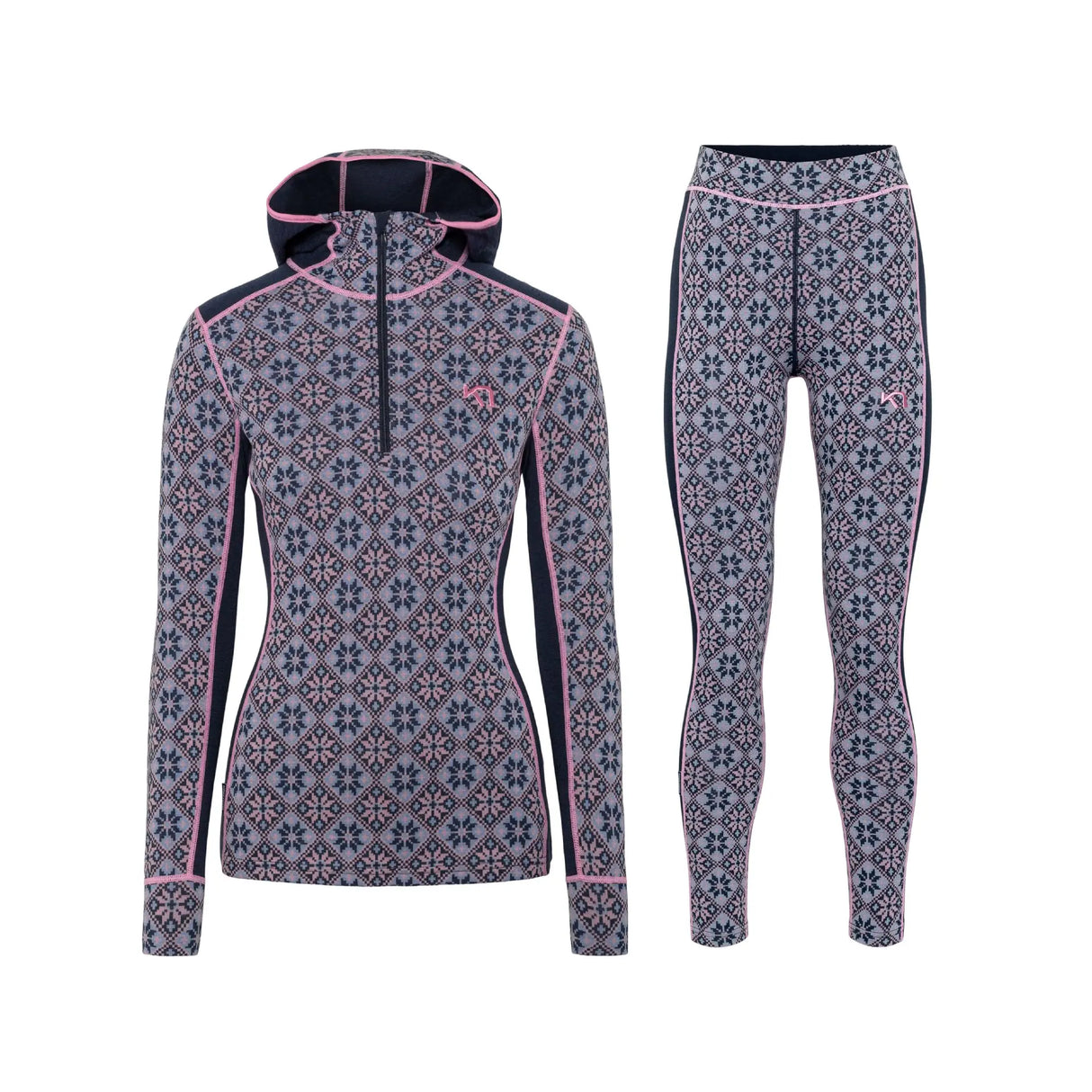Kari Traa Rose Hoodie High Waist Skiundertøj Sæt Dame - Roy Blue