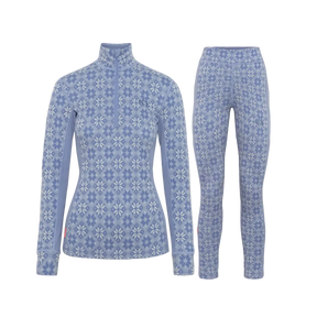 Kari Traa Rose Half Zip High Waist Skiundertøj Sæt Dame - Iris - XXL
