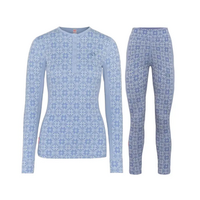 Kari Traa Rose Long Sleeve High Waist Skiundertøj Sæt Dame - Iris - XXL