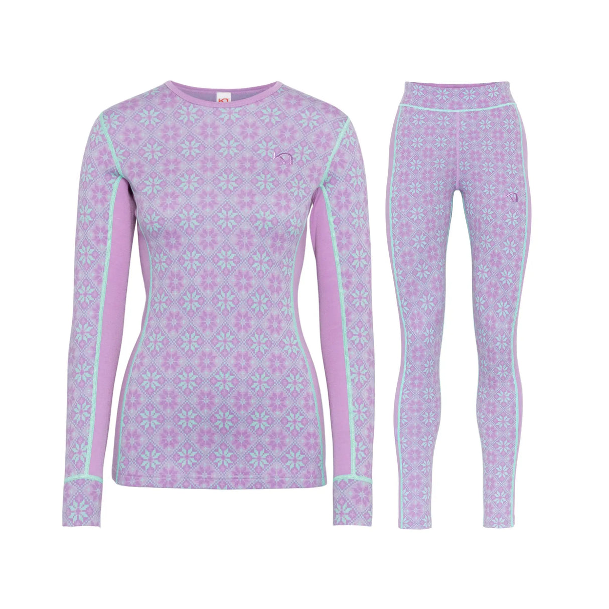 Kari Traa Rose Long Sleeve 2.0 High Waist Skiundertøj Sæt Dame - Light Purple
