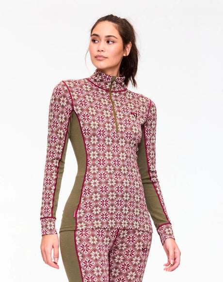 Kari Traa Rose Half Zip High Waist Skiundertøj Sæt Dame - Tweed