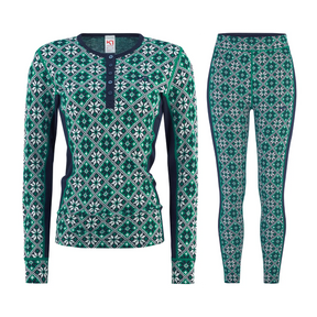 Kari Traa Rose Long Sleeve High Waist Skiundertøj Sæt Dame - Cress - XS