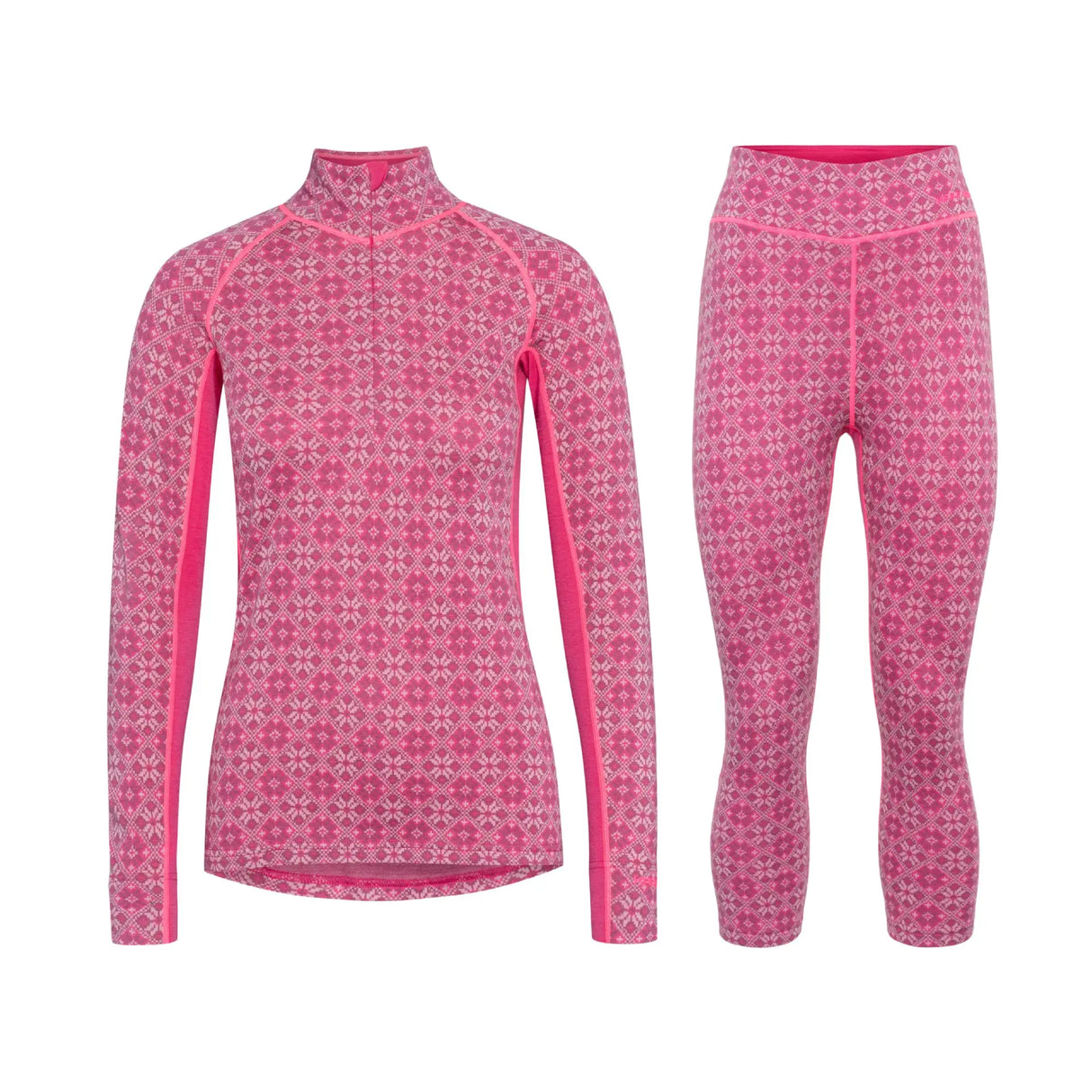 Kari Traa Rose Light Half Zip Capri Skiundertøj Sæt Dame - Berry Pink