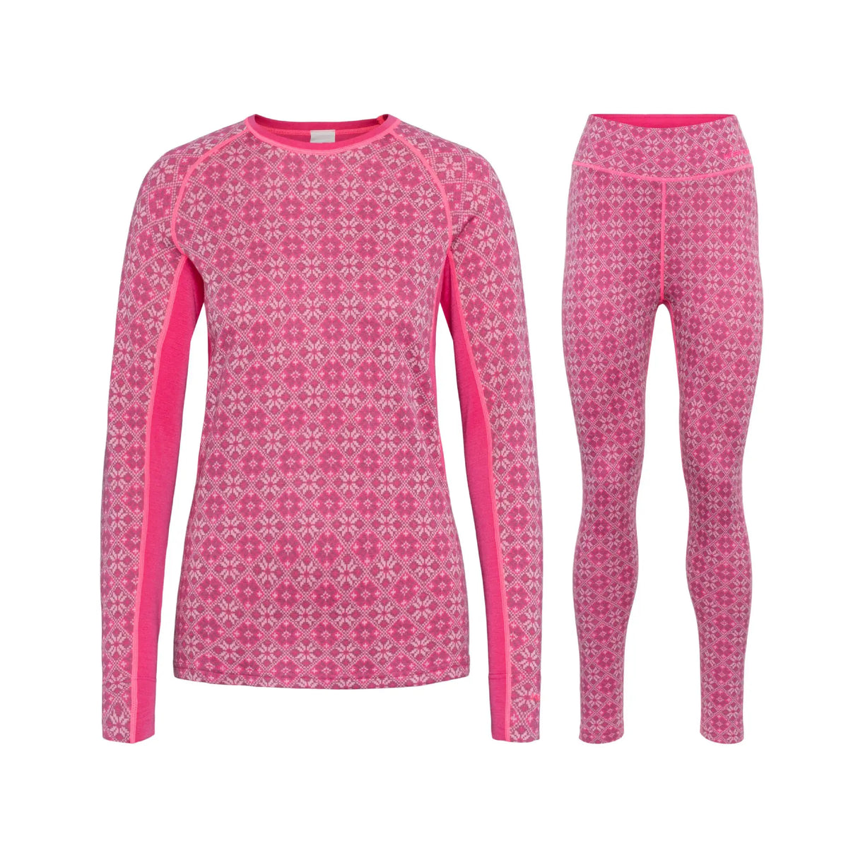 Kari Traa Rose Light Long Sleeve High Waist Skiundertøj Sæt Dame - Berry Pink