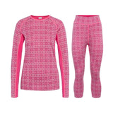 Kari Traa Rose Light Long Sleeve Capri Skiundertøj Sæt Dame - Berry Pink - XL