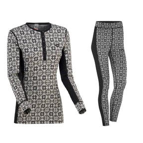 Kari Traa Rose Long Sleeve High Waist Skiundertøj Sæt Dame - Black - XXL