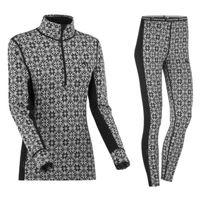 Kari Traa Rose Half Zip Skiundertøj Sæt Dame - Black - XXL