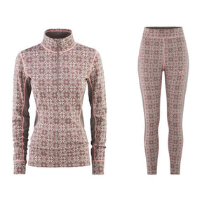 Kari Traa Rose Half Zip High Waist Skiundertøj Sæt Dame - Taupe - XXL
