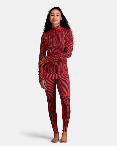 Kari Traa Smekker Half Zip Ski Alusvaatteet Setti Naisten - Rouge Red