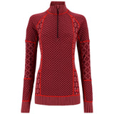 Kari Traa Smekker Half Zip Skiundertrøje Dame - 100% Merinould - Rouge Red