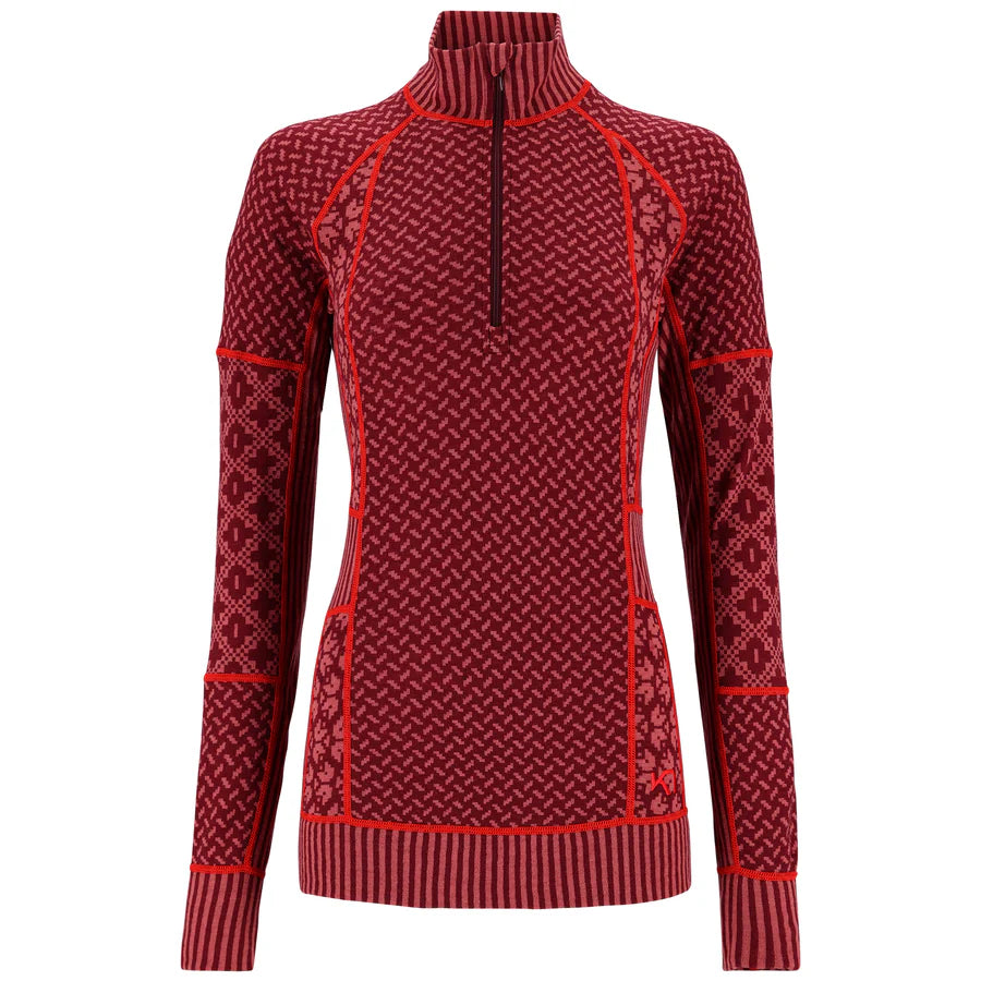 Kari Traa Smekker Half Zip Skiundertøj Sæt Dame - Rouge Red