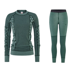 Kari Traa Smekker Long Sleeve Skiundertøj Sæt Dame - Pine Green - XL