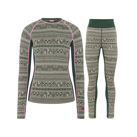 Kari Traa Tale Long Sleeve Skiundertøj Sæt Dame - Thyme Green - XL