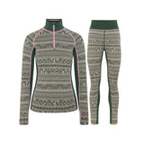 Kari Traa Tale Half Zip Skiundertøj Sæt Dame - Thyme Green - XL